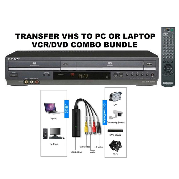 professioneel ongezond theorie Transfer VHS to PC or Laptop Bundle Package VCR DVD Combo + USB Device For  Sale | TekRevolt